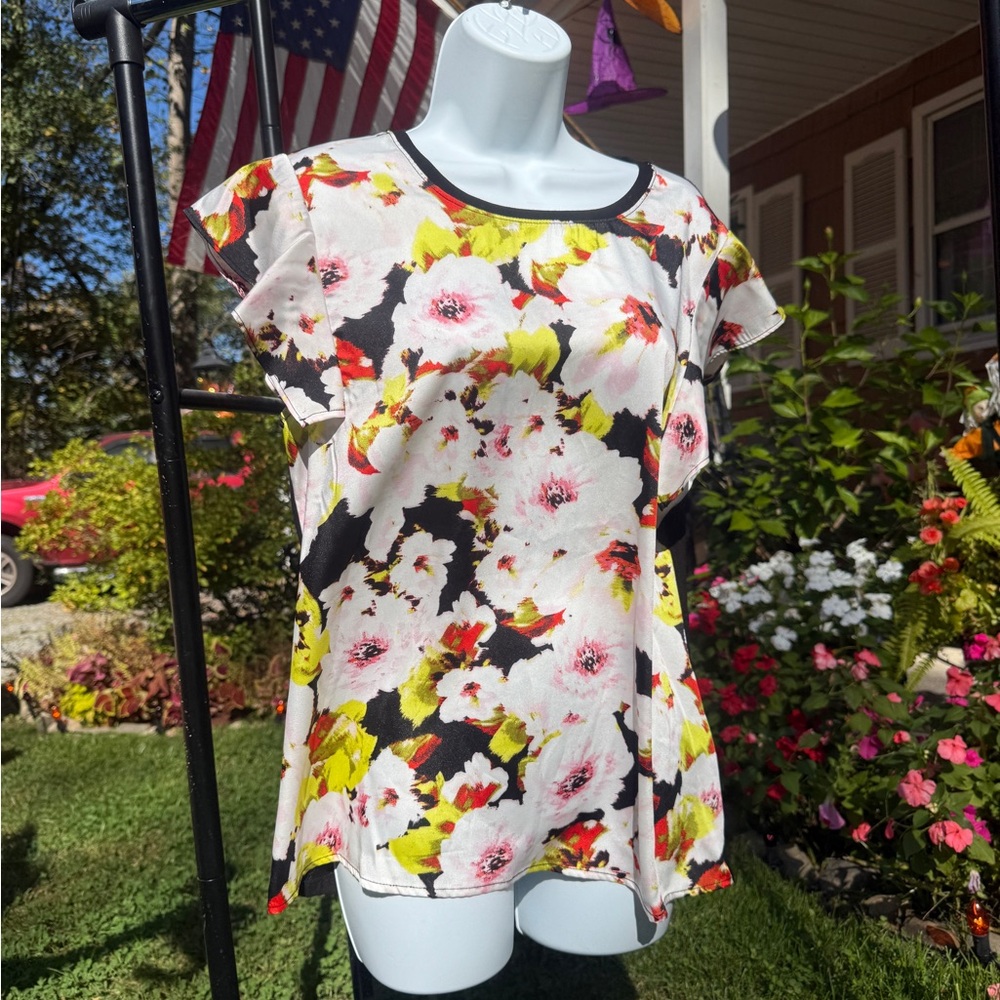 DKNY White Floral Women's Blouse